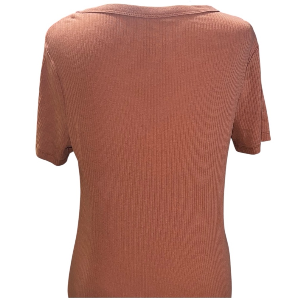 Terracotta Ribbed Tee - Picture 3 of 7